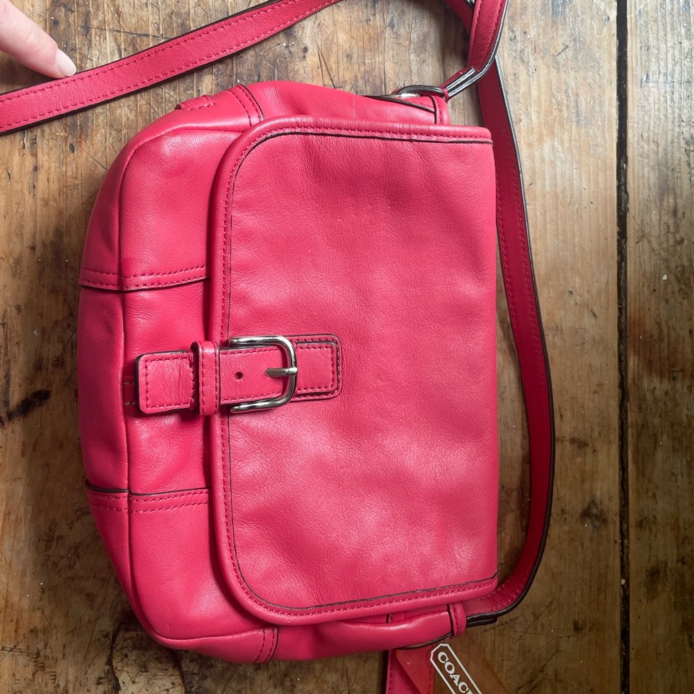 Coach pink Leather buckle Crossbody Bag